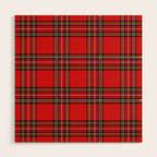 Vintage Red Tartan Plaid Scottish Pattern Wood Wall Art Gallery Image 1