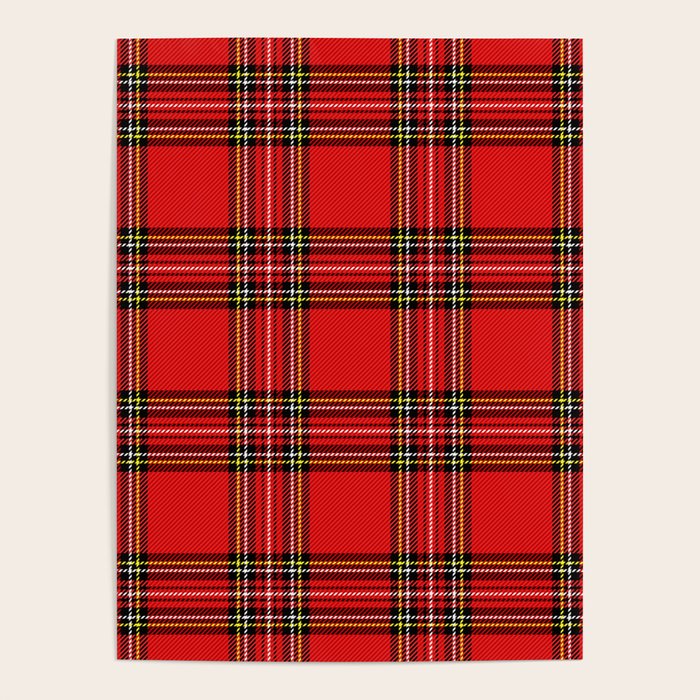 Vintage Red Tartan Plaid Scottish Pattern Poster Gallery Image 1