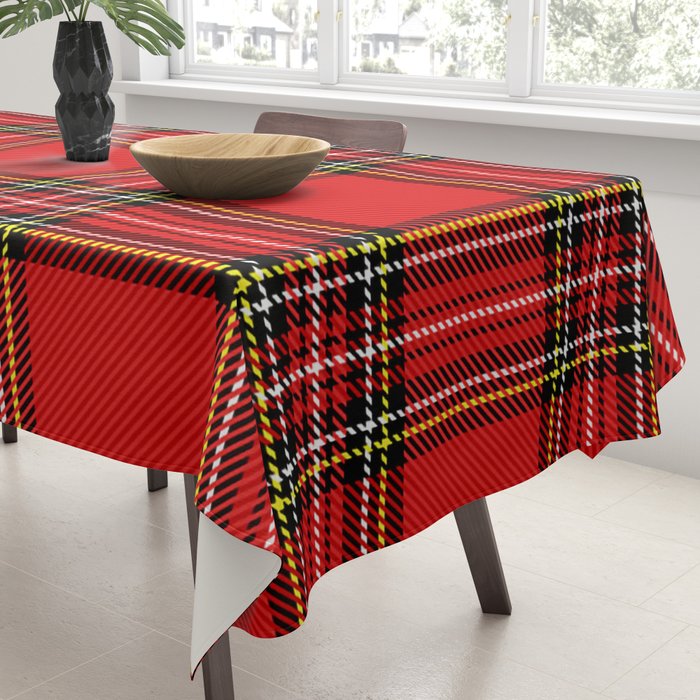 Vintage Red Tartan Plaid Scottish Pattern Tablecloth Gallery Image 3