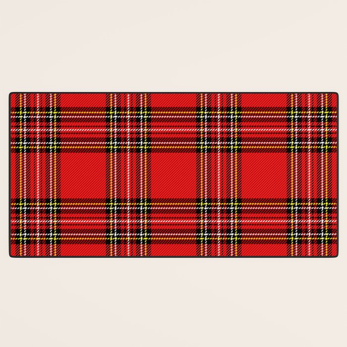 Vintage Red Tartan Plaid Scottish Pattern Desk Mat Gallery Image 3