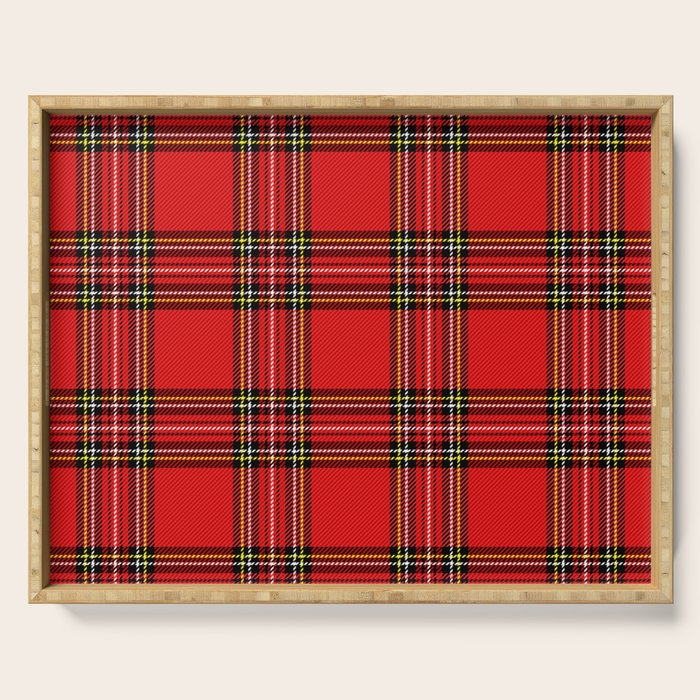 Vintage Red Tartan Plaid Scottish Pattern Serving Tray Gallery Image 1