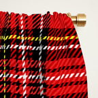 Vintage Red Tartan Plaid Scottish Pattern Window Curtain Gallery Image 2