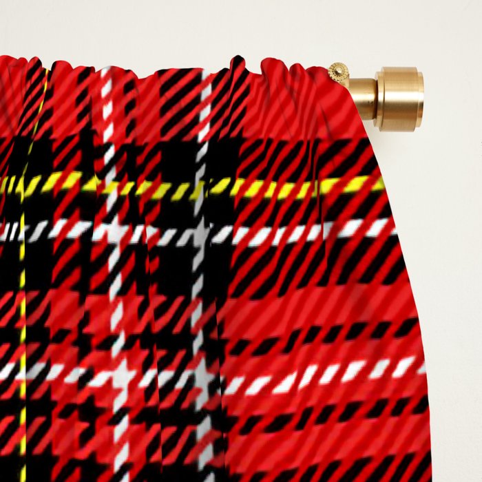 Vintage Red Tartan Plaid Scottish Pattern Window Curtain Gallery Image 2