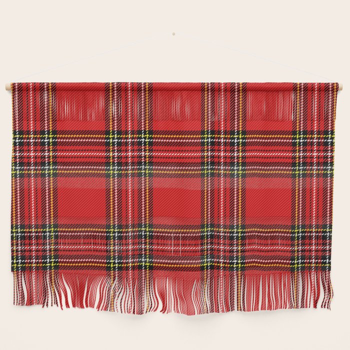 Vintage Red Tartan Plaid Scottish Pattern Wall Hanging Gallery Image 1