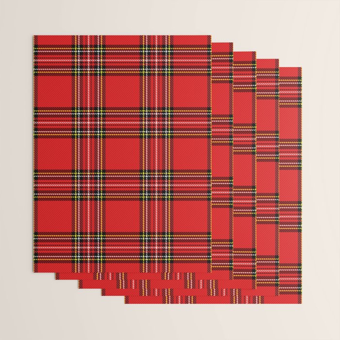 Vintage Red Tartan Plaid Scottish Pattern Wrapping Paper Gallery Image 3