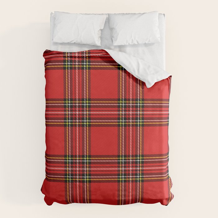 Vintage Red Tartan Plaid Scottish Pattern Duvet Cover Gallery Image 1