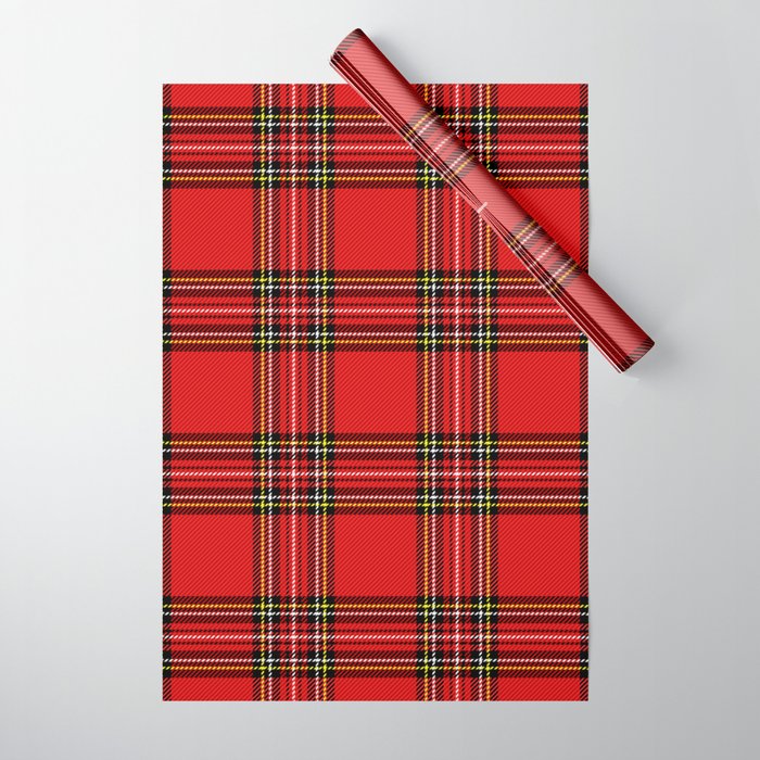 Vintage Red Tartan Plaid Scottish Pattern Wrapping Paper Gallery Image 1