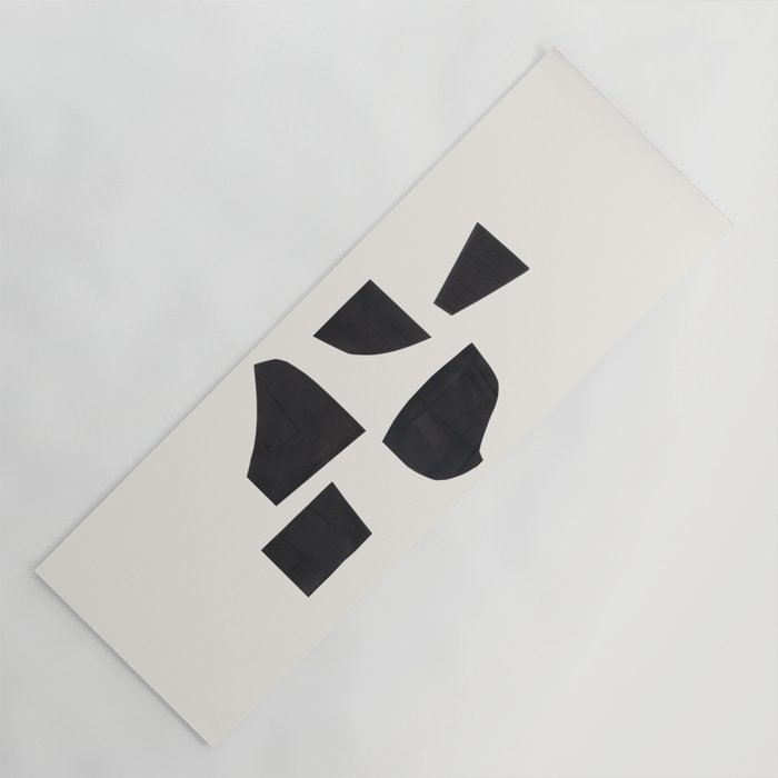 Bump & Kiss Minimalist Modern Mid Century Black Organic Shapes Pattern Paper Collage Yoga Mat Gallery Image 1