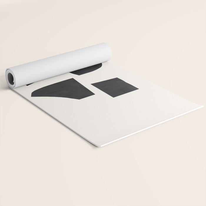 Bump & Kiss Minimalist Modern Mid Century Black Organic Shapes Pattern Paper Collage Yoga Mat Gallery Image 2