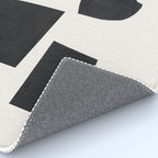 Bump & Kiss Minimalist Modern Mid Century Black Organic Shapes Pattern Paper Collage Rug Gallery Image 4