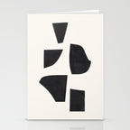 Bump & Kiss Minimalist Modern Mid Century Black Organic Shapes Pattern Paper Collage Stationery Card Gallery Image 2