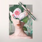 Floral Portrait /collage 2 Wrapping Paper Gallery Image 1