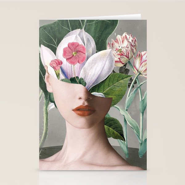Floral Portrait /collage 2 Stationery Card Gallery Image 2