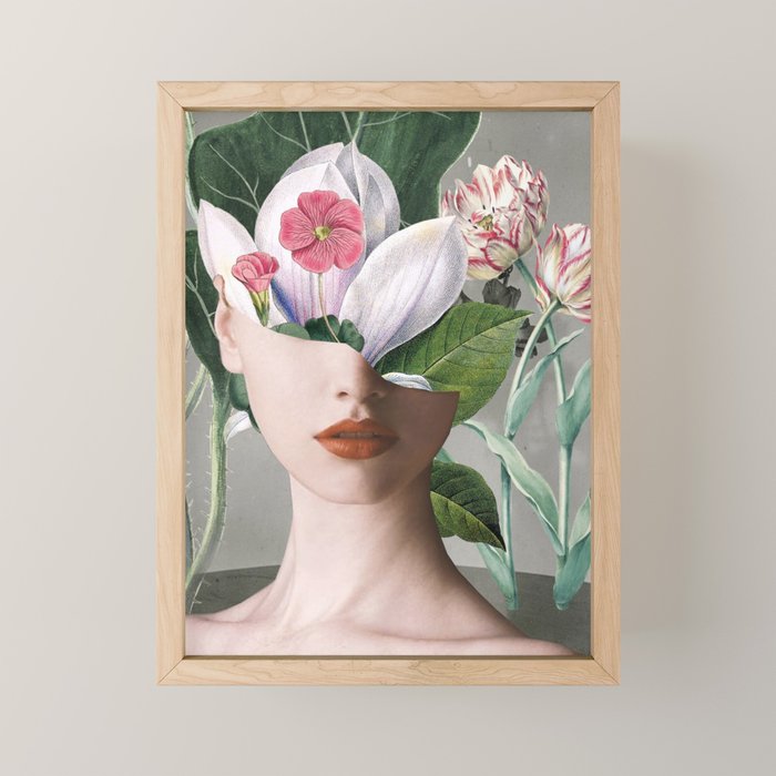 Floral Portrait /collage 2 Mini Art Print Gallery Image 1