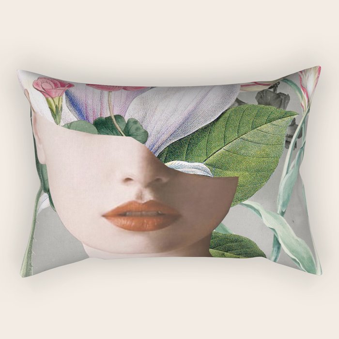 Floral Portrait /collage 2 Rectangular Pillow Gallery Image 2