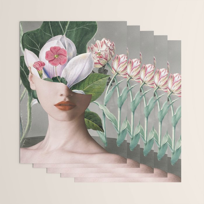 Floral Portrait /collage 2 Wrapping Paper Gallery Image 3