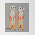 Whimsy Meerkats Throw Blanket Gallery Image 2