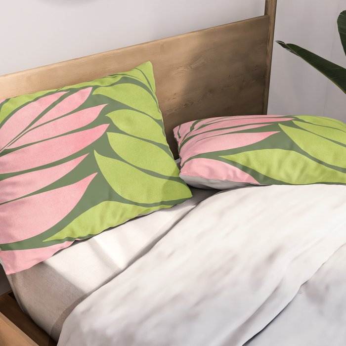 Spring Flora / Pink and Green Palette Pillow Sham Gallery Image 2