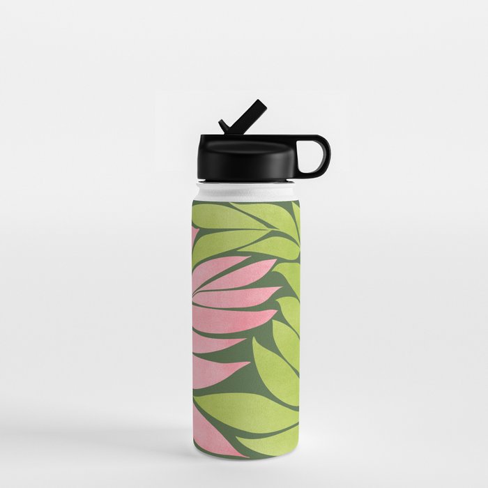 Spring Flora / Pink and Green Palette Water Bottle Gallery Image 1