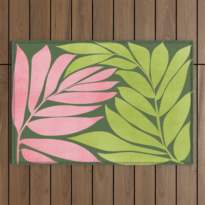 Spring Flora / Pink and Green Palette Outdoor Rug Gallery Image 1