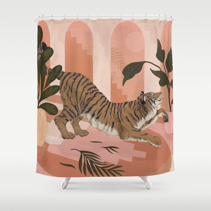 Easy Tiger Shower Curtain Gallery Image 1