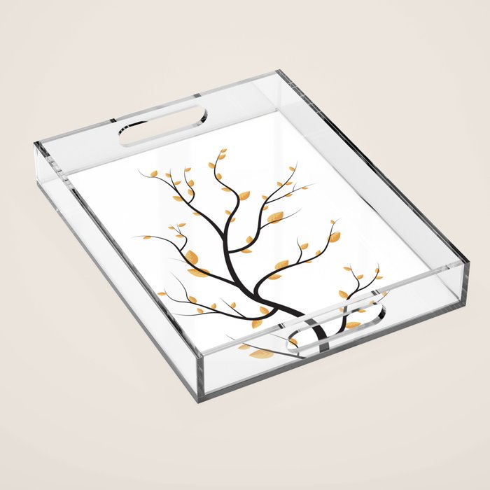 golden leaves Acrylic Tray Gallery Image 1