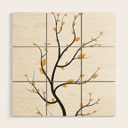 golden leaves Wood Wall Art Gallery Image 1