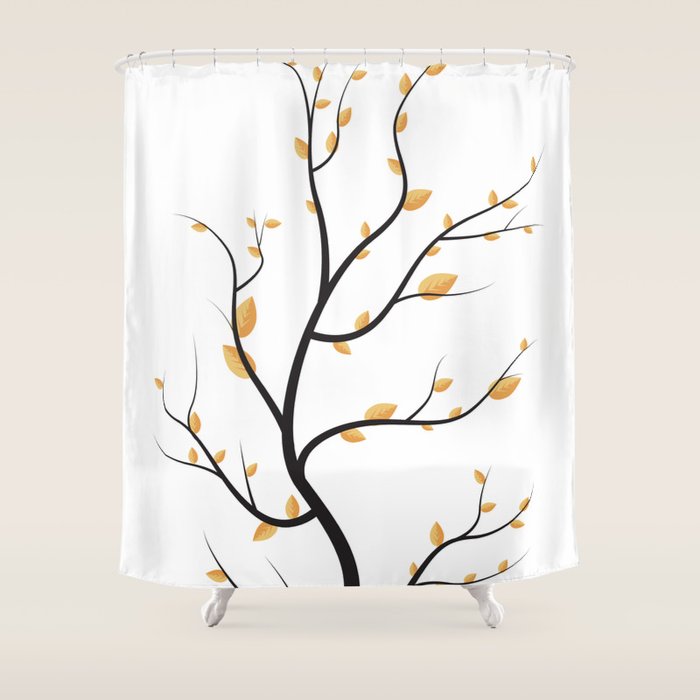 golden leaves Shower Curtain Gallery Image 1