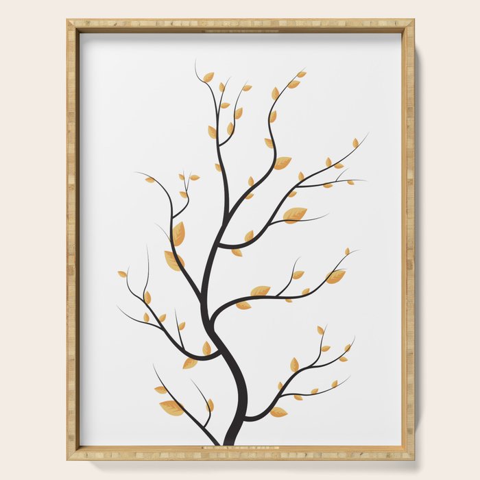 golden leaves Serving Tray Gallery Image 1