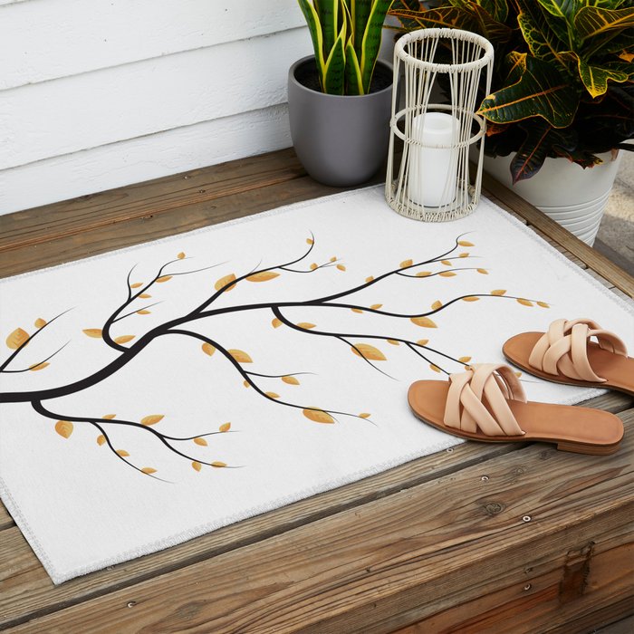 golden leaves Outdoor Rug Gallery Image 2