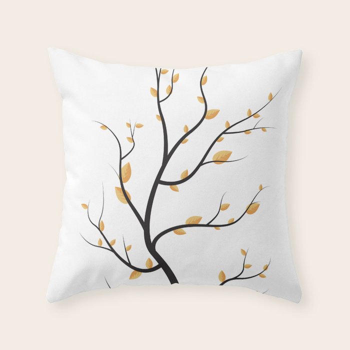 golden leaves Throw Pillow Gallery Image 6