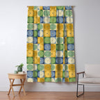 Retro Flowers Check Pattern XXI Window Curtain Gallery Image 5