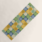 Retro Flowers Check Pattern XXI Yoga Mat Gallery Image 1
