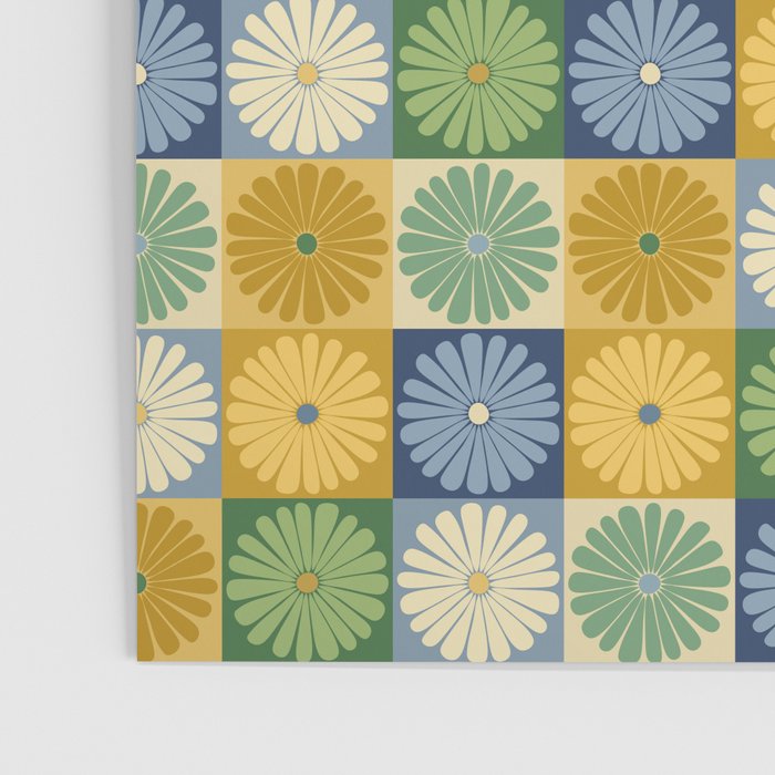 Retro Flowers Check Pattern XXI Poster Gallery Image 3