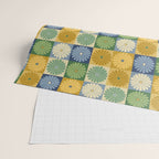 Retro Flowers Check Pattern XXI Wrapping Paper Gallery Image 2