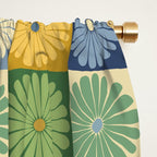 Retro Flowers Check Pattern XXI Window Curtain Gallery Image 2