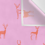 Vintage christmas deer animal pattern art Wall Tapestry Gallery Image 3