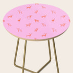 Vintage christmas deer animal pattern art Side Table Gallery Image 2