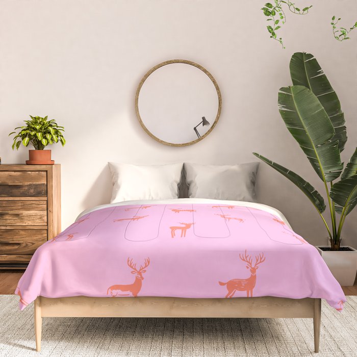 Vintage christmas deer animal pattern art Comforter Gallery Image 3