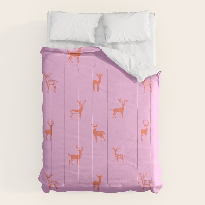 Vintage christmas deer animal pattern art Comforter Gallery Image 1