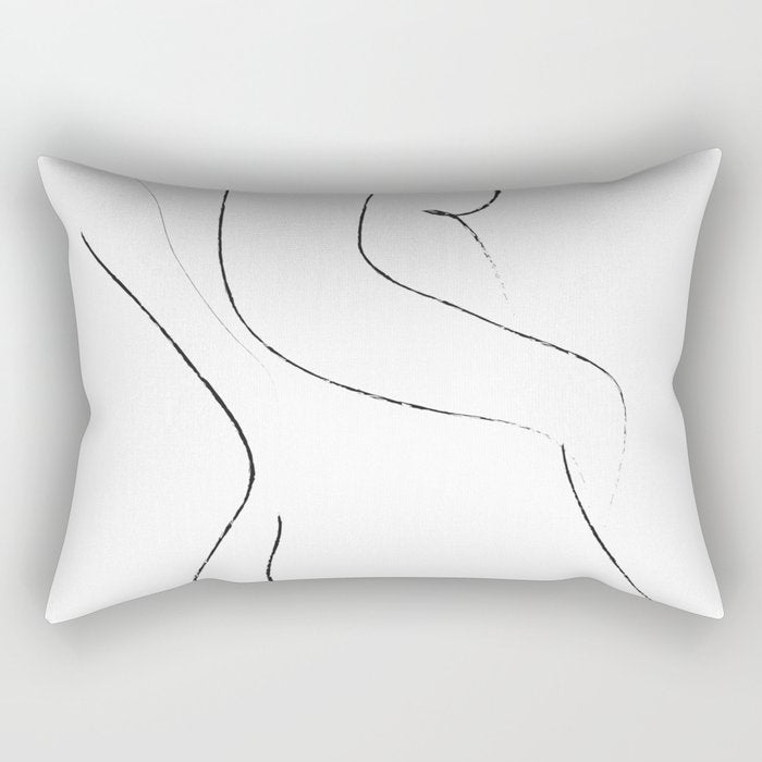 Minimal Line Drawing 2 Rectangular Pillow Gallery Image 2