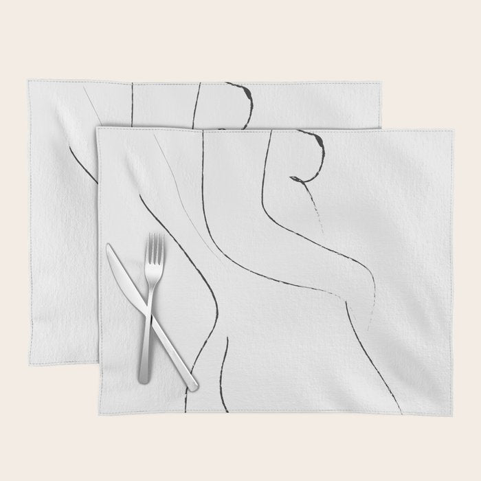 Minimal Line Drawing 2 Placemat Gallery Image 1