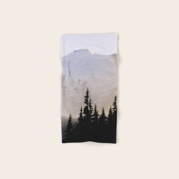 Cascade Mountain High - Mount Rainier Sunset Bath Towel Gallery Image 1