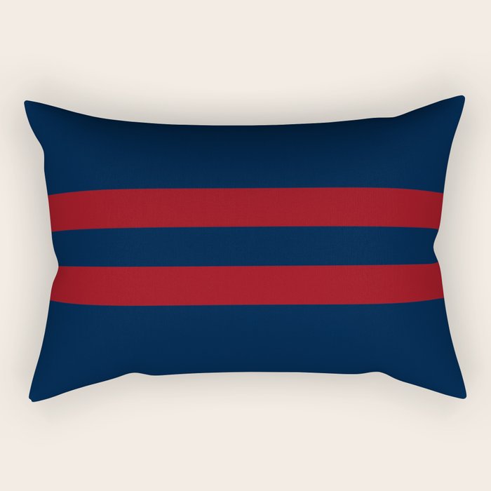 Navy Red Red Horizontal Stripes Rectangular Pillow Gallery Image 2