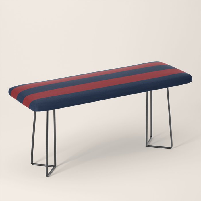 Navy Red Red Horizontal Stripes Bench Gallery Image 1