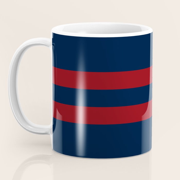 Navy Red Red Horizontal Stripes Coffee Mug Gallery Image 3