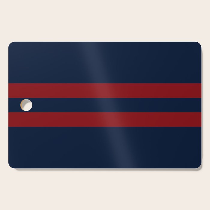 Navy Red Red Horizontal Stripes Cutting Board Gallery Image 1