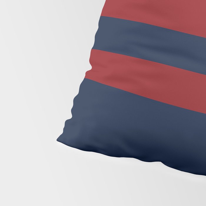 Navy Red Red Horizontal Stripes Pillow Sham Gallery Image 4