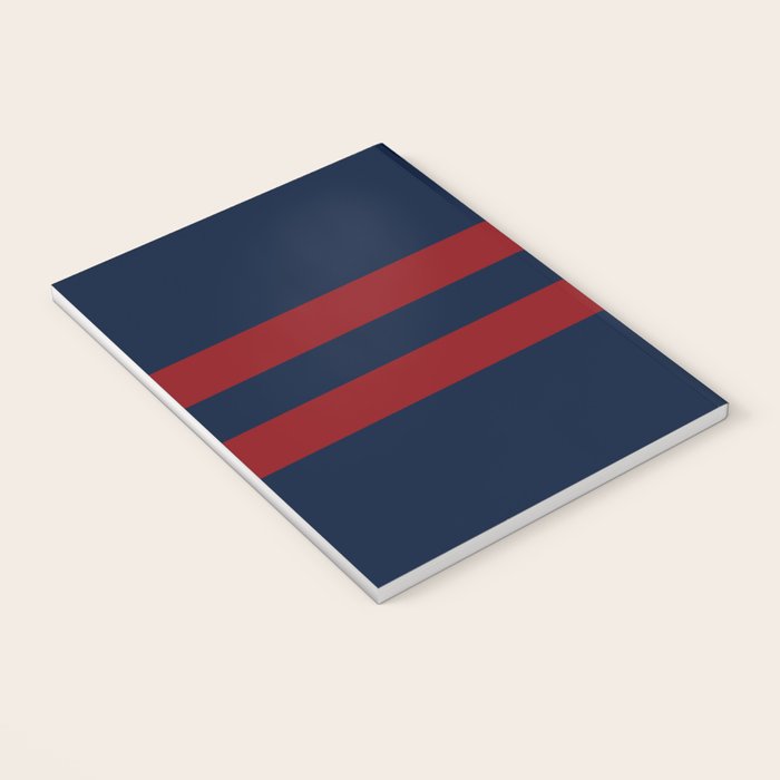 Navy Red Red Horizontal Stripes Notebook Gallery Image 3