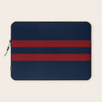 Navy Red Red Horizontal Stripes Laptop Sleeve Gallery Image 1